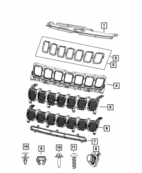Кріплення решітки радіатора grill Jeep Compass 23