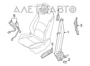 Водительский ремень безопасности Mazda 3 14-18 BM черн