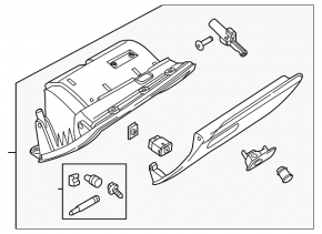 Перчаточный ящик, бардачок Audi Q3 8U 15-18 черный