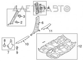 Накладка порога передняя левая Mazda CX-5 17-25 черная, потерта