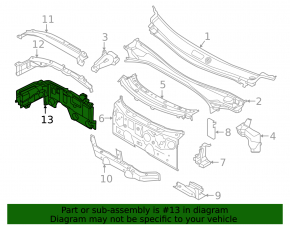 Перегородка моторного отсека BMW X1 F48 16-22 B46 нижняя часть, тип 2