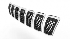 Решітка радіатора grill Jeep Cherokee KL 19-23 рест хром комплект 7шт