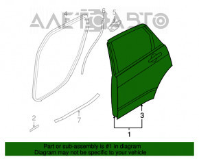 Дверь голая задняя левая Ford Focus usa 08-11 серебро тычка
