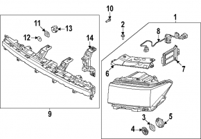 Дневной ходовой огонь ДХО центральный Hyundai Santa Fe 24-26 SE, SEL