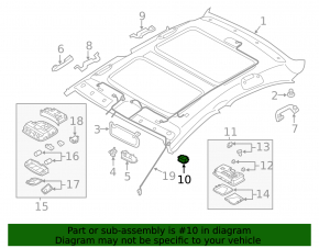 Микрофон в потолке Hyundai Sonata 11-14 бежевый