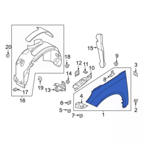 Крыло переднее правое Ford Focus mk3 11-18 usa