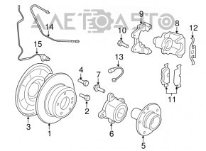 Суппорт задний левый в сборе BMW X5 F15 14-18 под 345/24мм
