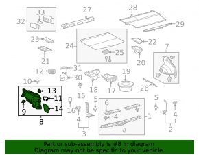 Обшивка арки левая Lexus RX350 RX450h 10-15 черн