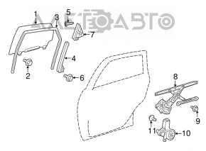 Направляющая стекла двери задней правой Toyota Prius V 12-17