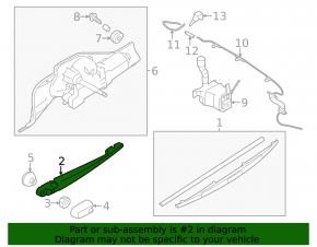 Поводок дворника задний Subaru XV Crosstrek 13-17