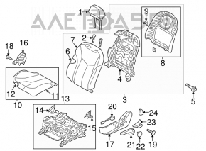 Водительское сидение Hyundai Veloster 12-13 без airbag, ткань черн