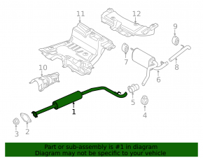 Выпускная трасса средняя часть Ford Transit Connect MK2 13-15 2.5