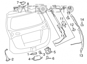 Ручка открытия двери багажника с кнопкой Toyota Rav4 16-18 keyless