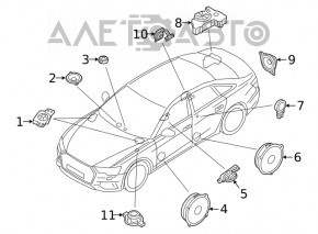 Динамик задней стойки левый Audi A5 F5 18-25 Bang and Olufsen