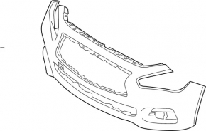 Бампер передній голий Infiniti Q50 18-21 Sport, без парктроніків, без омивачів
