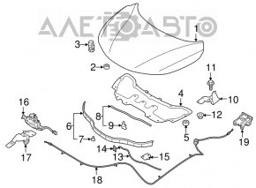 Замок капота Nissan Rogue Sport 17-22