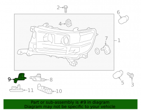 Крепление правой фары верхнее левое Toyota Land Cruiser 16-21 рест