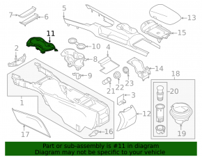 Накладка центральной консоли под подстаканники Ford Mustang mk6 17-23 хром
