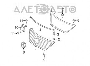 Решетка радиатора grill Lexus LS460 07-09 дорест
