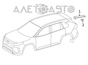 Накладка крыши задняя правая Toyota Rav4 19-25
