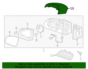 Крышка бокового зеркала левая Chevrolet Spark 16-22