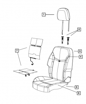 Пассажирское сидение Chrysler 200 11-14 без airbag, кожа черн