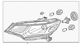 Фара передня права Honda Fit 15-20