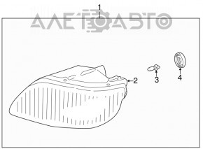 Противотуманная фара птф правая Toyota Camry 02-04 W/RUBBER