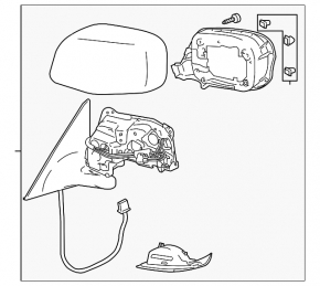 Зеркало боковое левое в сборе Lexus GS300 GS350 GS430 GS450h 06-07 подогрев, темно-синее