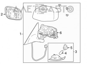 Зеркало боковое левое в сборе Lexus GS300 GS350 GS430 GS450h 06-07 подогрев, темно-синее