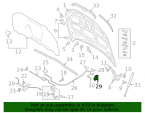 Кронштейн салонної ручки відкриття капота Audi A5 F5 18-25