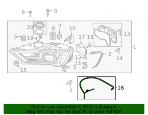 Шланг правої фари Ауді Q7 16-26 Matrix LED