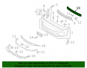 Усилитель переднего бампера Ford Mustang mk6 15-23 без крюка