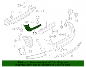 Крепление заднего бампера верхнее правое BMW X3 F25 15-17