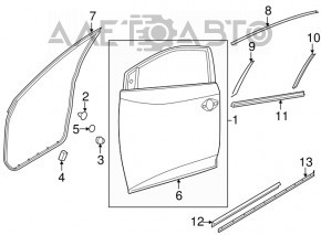 Уплотнитель двери передней правой Nissan Murano z52 15-24