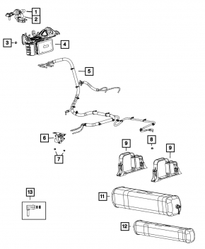 Блок клапанов пневмоподвески Jeep Grand Cherokee WL 21-26