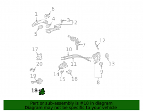Петля двери нижняя передняя левая Toyota Sequoia 08-16