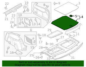 Пол багажника Audi A3 8V 15-20 4d, fwd жесткий