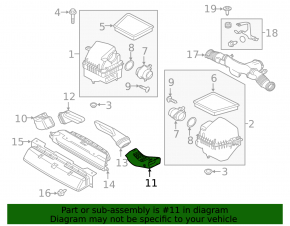 Воздуховод на корпус воздушного фильтра Land Rover Range Rover Velar 18-20 2.0T, 3.0T, 5.0T