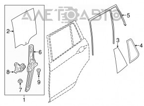 Скло дверей трикутник заднє ліве BMW X3 F25 11-17 із ущільнювачем