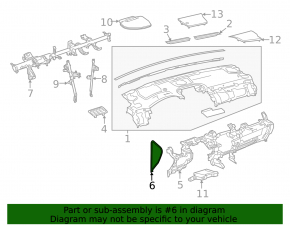 Накладка передней панели боковая левая Lexus NX200t NX300 NX300h 15-21 черная