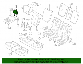 Підголовник 2 ряду центральний BMW X2 F39 18-23 шкіра чорна Sensatec