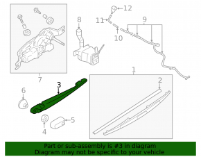 Поводок дворника задний 5d Subaru Impreza 17-23