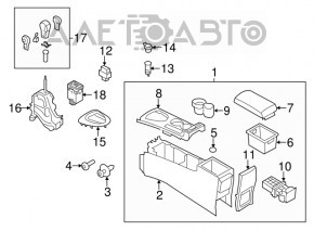 Подлокотник Nissan Rogue 08-10 кожа,черн