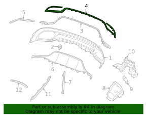 Молдинг заднего бампера центральный Mercedes C-class W205 300/350e 15-18 AMG pkg, night pkg