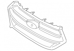 Решетка радиатора grill Ford Edge 15-18 sport, черная, под камеру