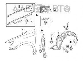 Уплотнитель решетки дворников левый Lexus CT200h 11-17