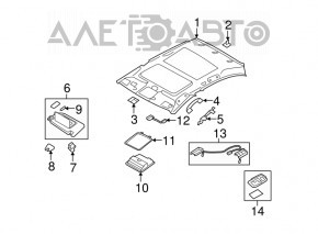 Обшивка потолка Infiniti G25 G35 G37 4d 06-09 под люк