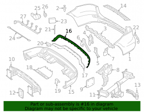 Молдинг заднего бампера центральный Mercedes W166 ML 12-15