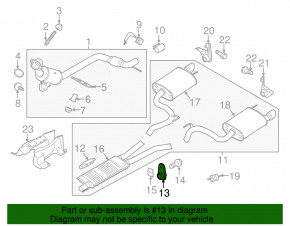 Кронштейн глушителя центральный левый Ford Mustang mk6 15-23 3.7, 2.3T